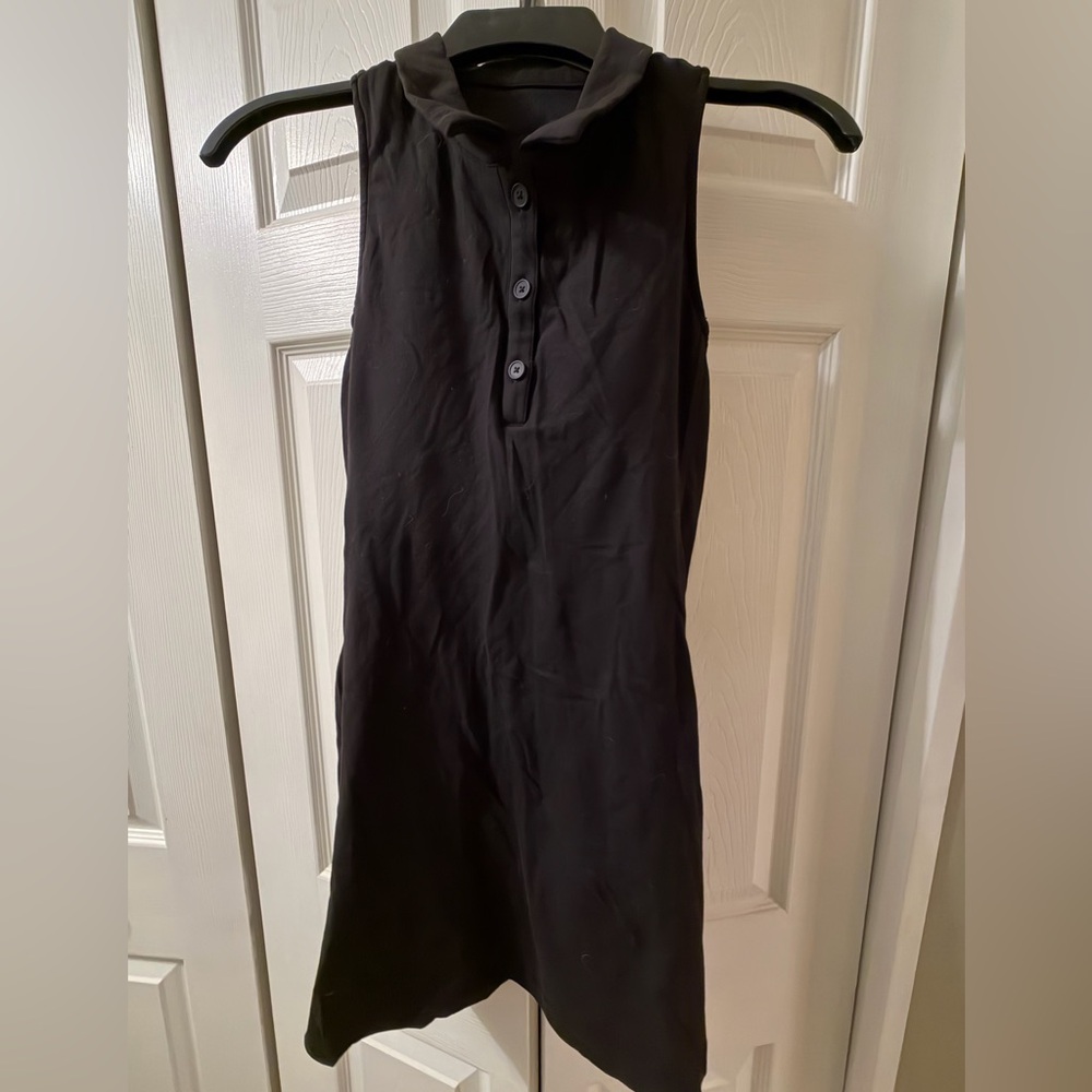 DeSol Black Athleisure Tennis Dress with Pockets